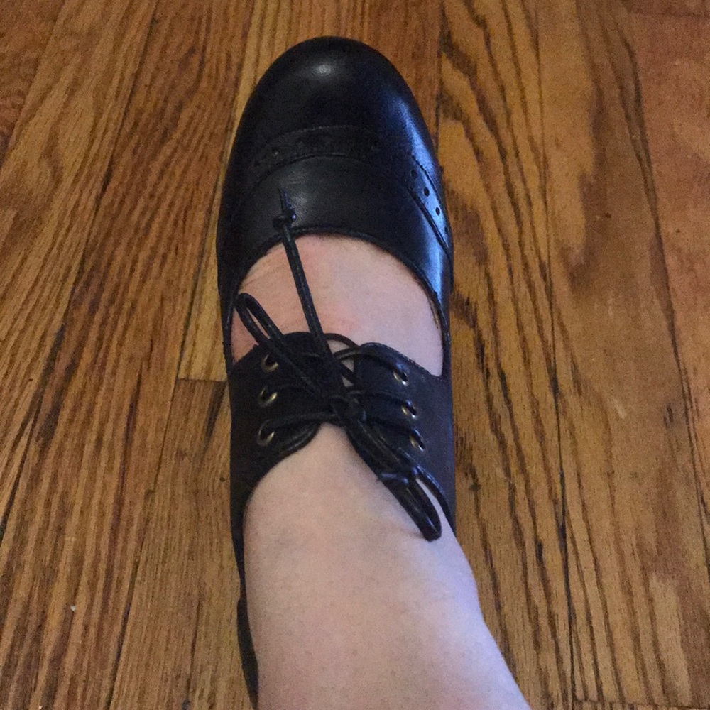 Lace up leather Mary Jane Heels